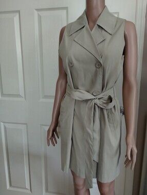 Foravi Lightweight Trench Coat Dress in Beige Medium